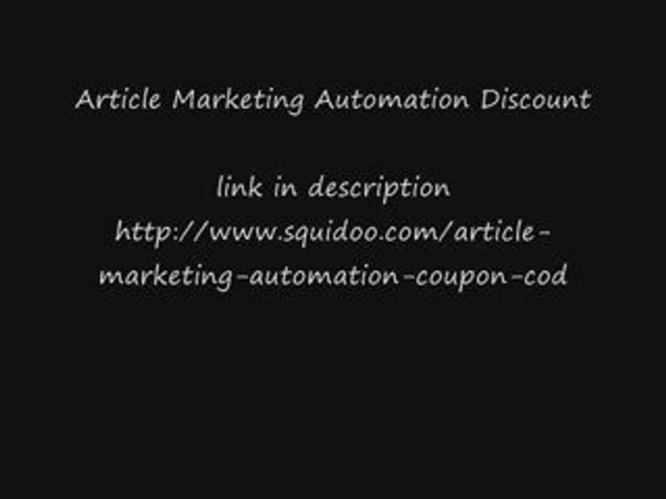 Article Marketing Automation Coupon Code
