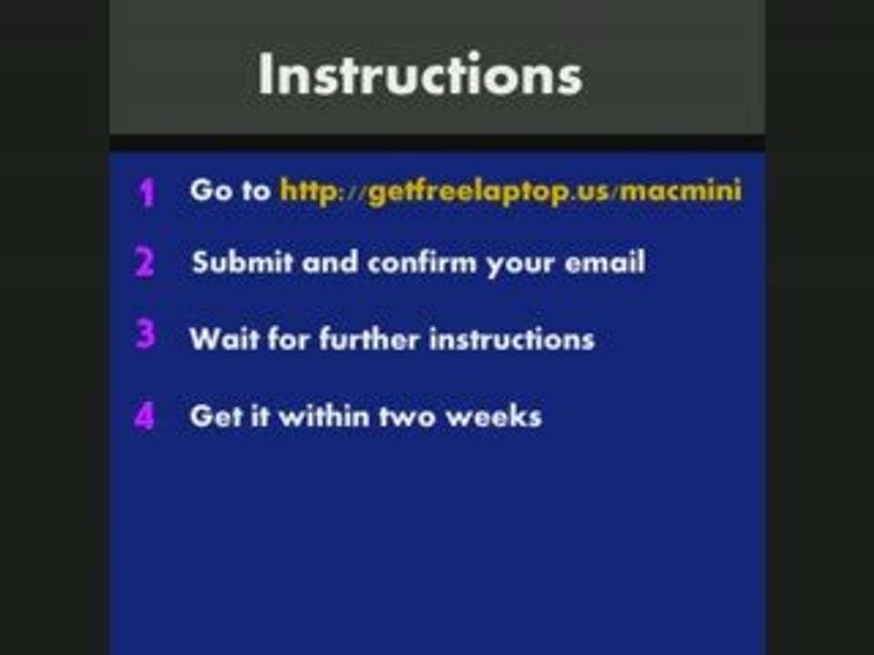 Get Free Mac Mini, How To Instructions