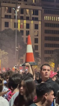 Los conos: el objeto que más apareció en la celebración del FC Barcelona ayer
