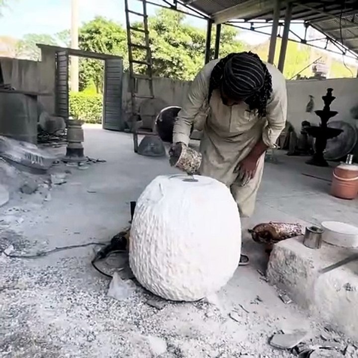 Mesmerizing Manufacturing Process. Perfect Stone Ball Creation