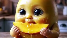 Baby Mango eating mango