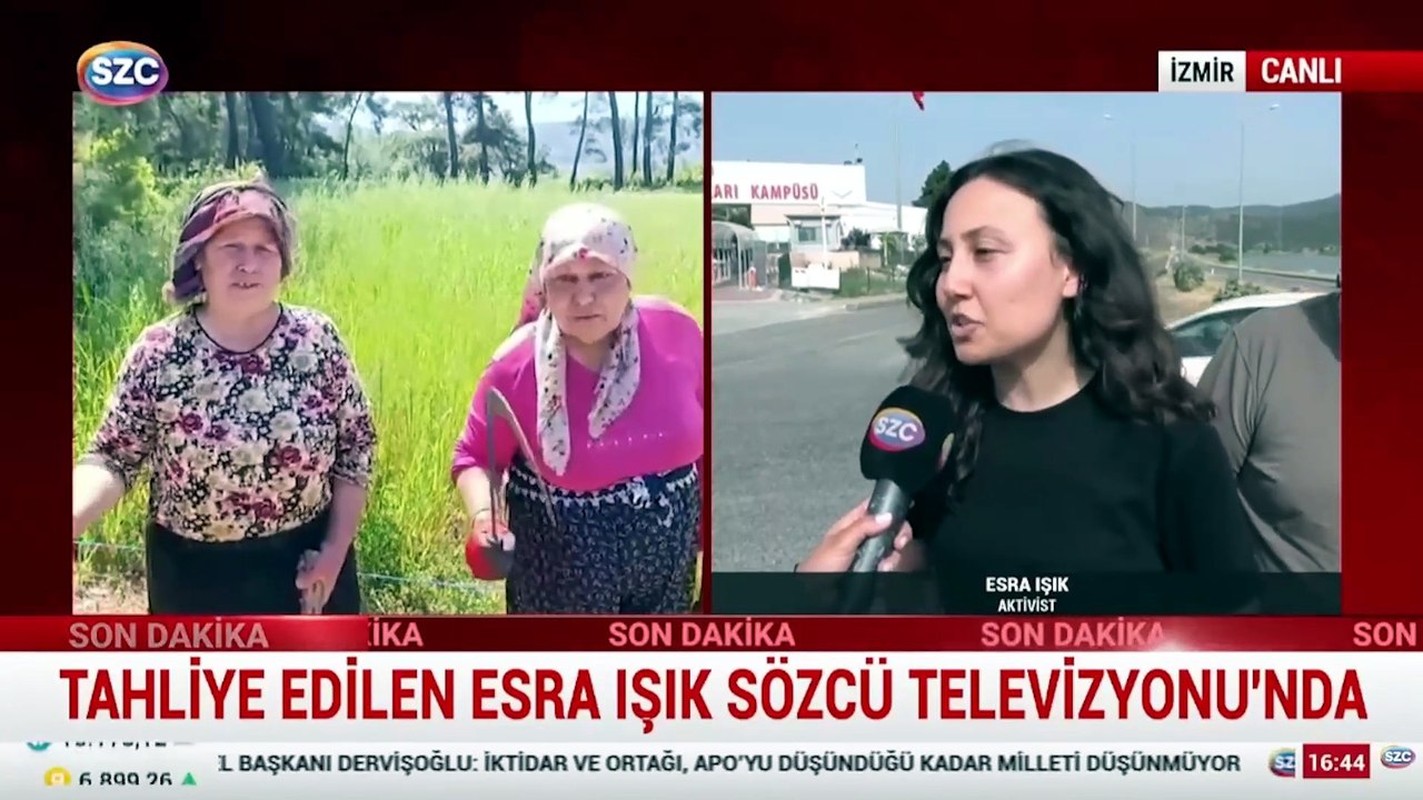 Tahliye edilen Esra Işık SÖZCÜ Televizyonu'nda