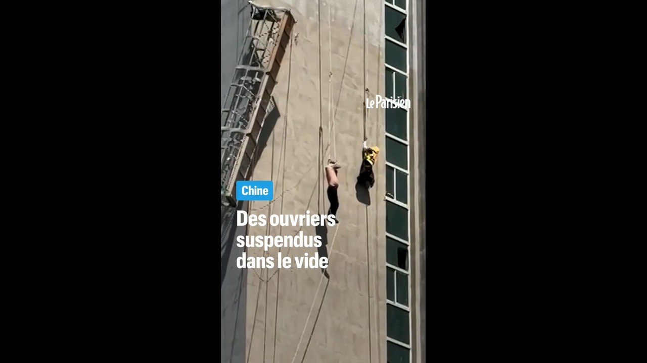 Chine : 2 ouvriers suspendus dans le vide après la rupture d'un câble