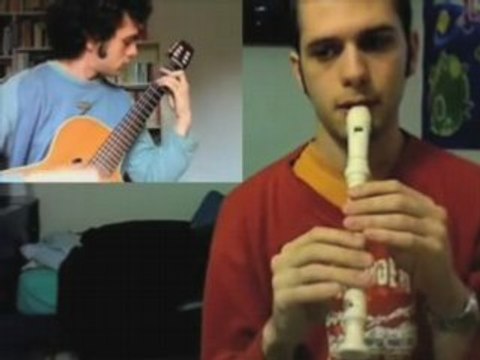 Zelda Wind Waker: Dragon Island, self duet (guitar+flute)