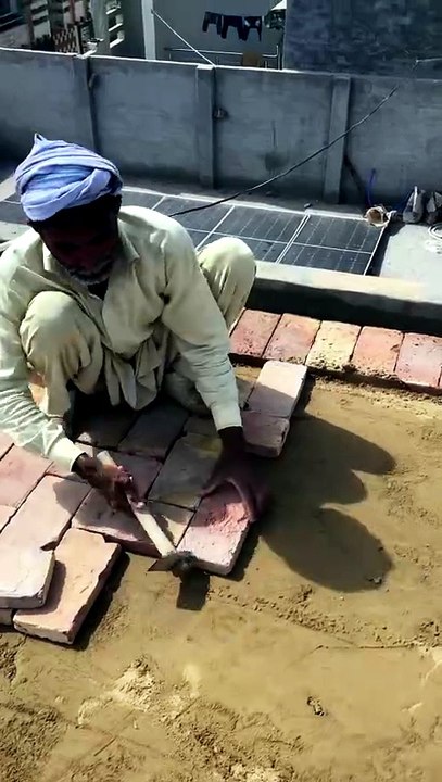 Brick floor fixing technique.