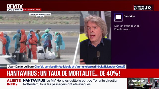 Hantavirus/Français rapatriés: “En France, on sait très bien prendre en charge ce type de patient”, explique Jean-Daniel Lelièvre, chef du service d’infectiologie et d’immunologie à l’hôpital Mondor (Créteil)