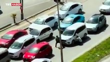 Rehine alınan taksicinin saldırganı engellediği anlar kamerada
