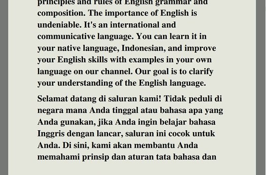 BELAJAR BAHASA INGGRIS DALAM BAHASA INDONESIA(Pelajari kalimat dan jenis-jenis kalimat dalam bahasa ibu Anda)bahasa Indo