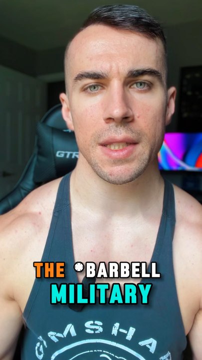 Barbell Military Press Advice! 🔥The goal is to train the shoulders with control, stability, and a strong pressing path.For hypertrophy, use a moderate weight you can control for 8–12 reps, keeping the tempo steady: about 2–3 seconds down.