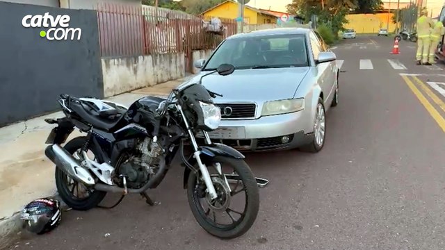 Motociclista fica ferido em acidente de trânsito em Toledo