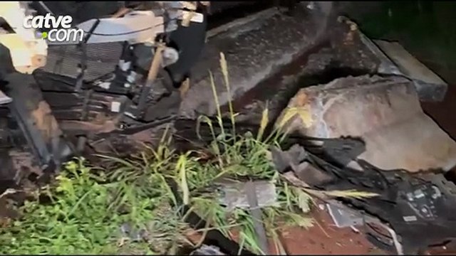 Jovem passa mal ao volante e bate carro contra guardrail na BR-163 em Cascavel