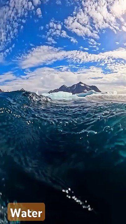 Water fell the Pure with Ice with Natural sounds