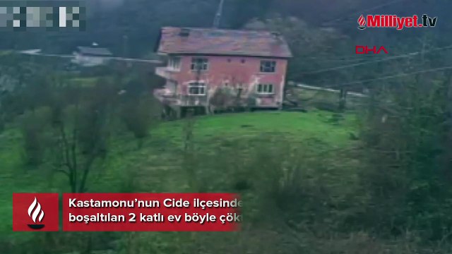 Yer: Kastamonu... İki katlı ev saniyeler içerisinde yerle bir oldu!