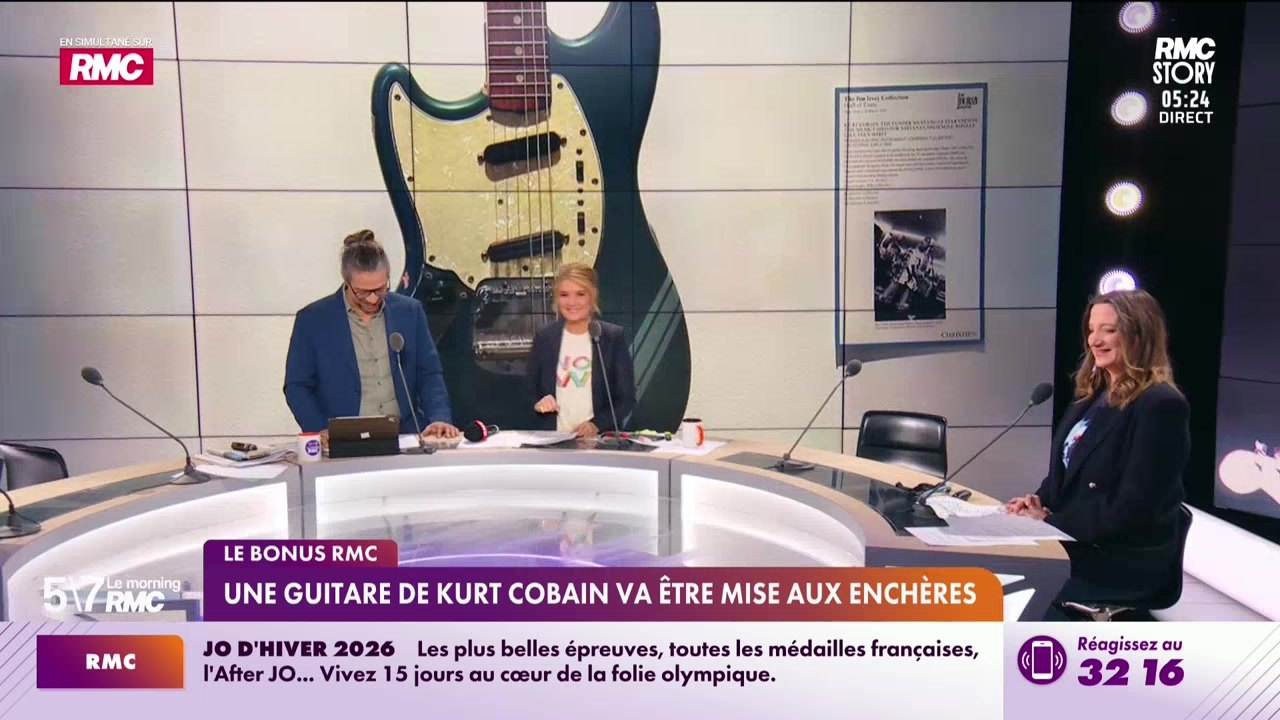 Le bonus RMC : Une guitare de Kurt Cobain va être mise aux enchères - 10/02