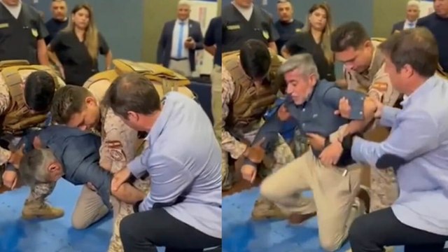 Il ministro argentino si sottopone a una scossa elettrica per testare un nuovo dispositivo della polizia