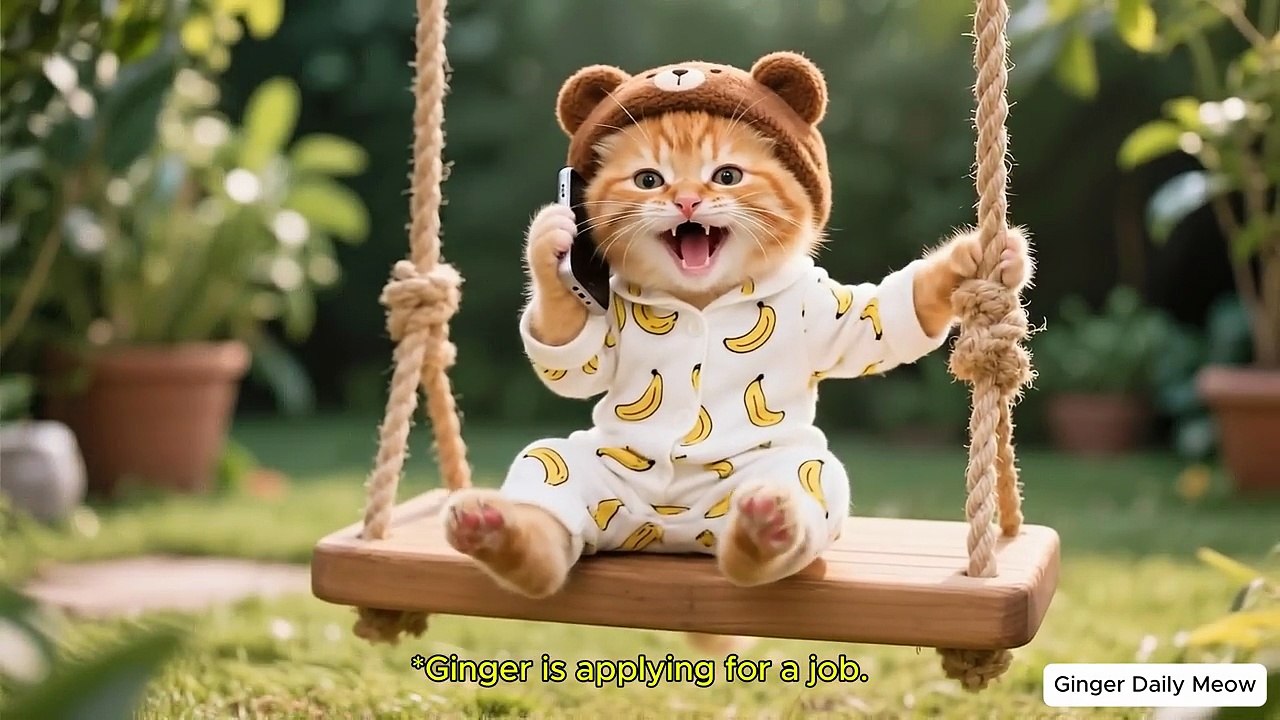 Ginger Kitten Worked a Part Time Office Job and Bought Mama Cat a New Outfit