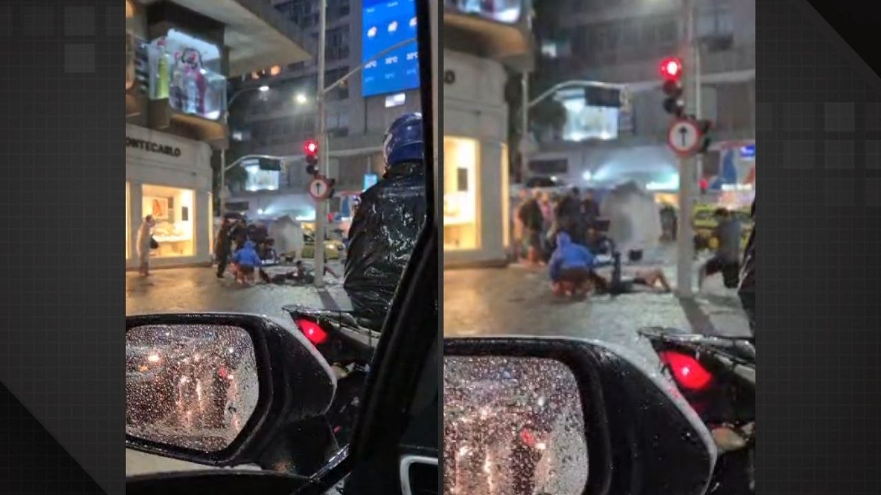 Casal é eletrocutado durante temporal em Copacabana