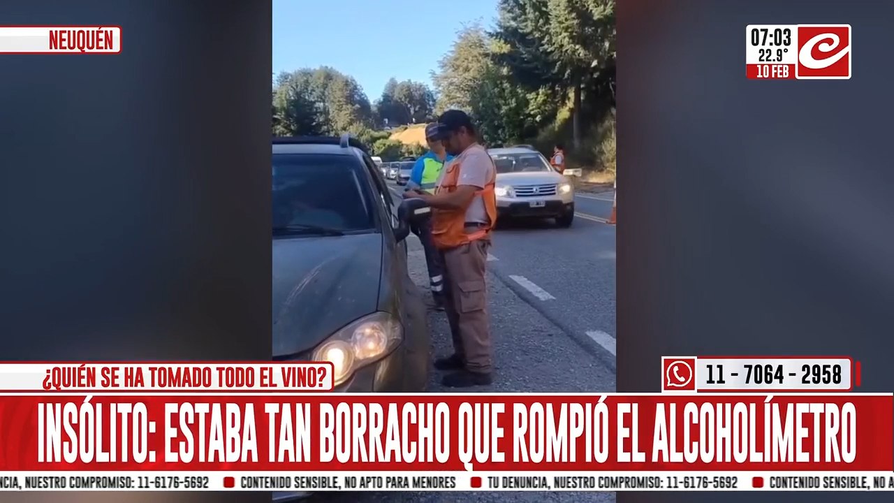 Manejaba tan borracho... ¡que terminó rompiendo el alcoholímetro!