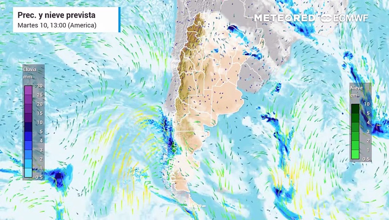 Intenso frente frío polar azota la Patagonia y activará fuertes tormentas en estas regiones del centro y norte del país