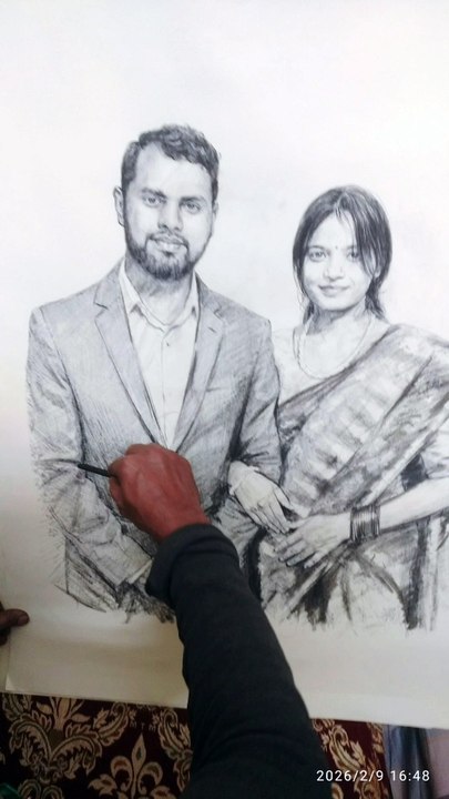Valentine's day  Couple drawing