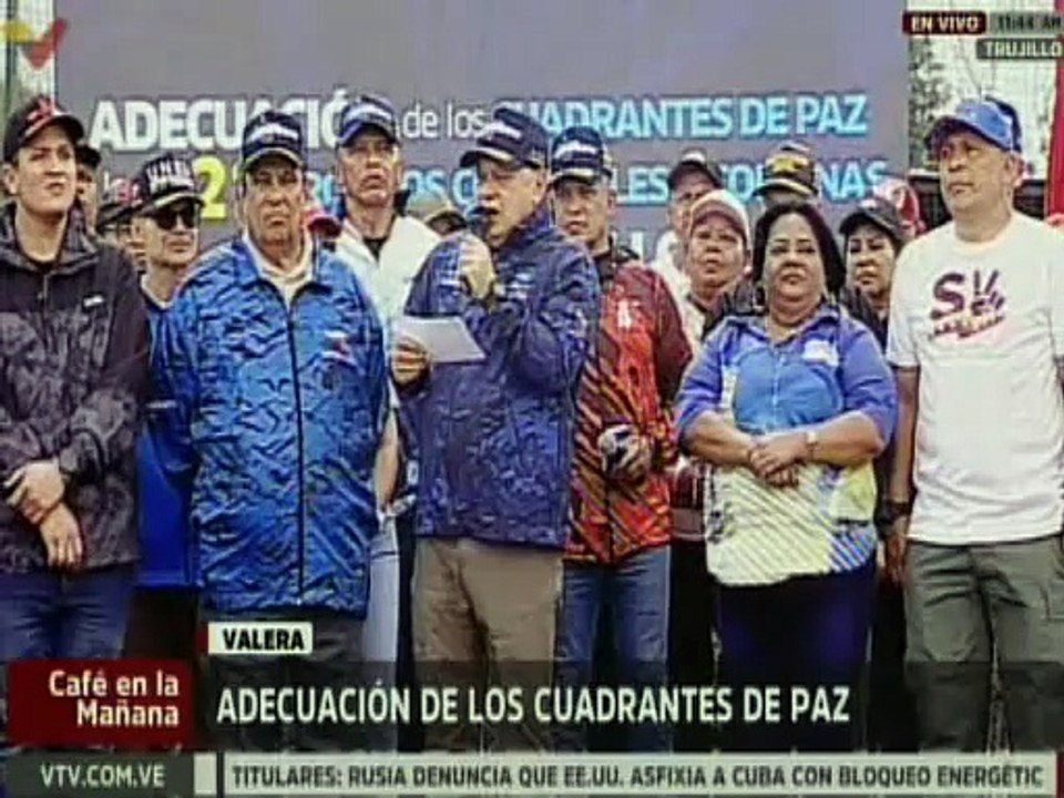 Vicepresidente Sectorial Diosdado Cabello: En Trujillo pasamos de 77 Cuadrantes de Paz a 221