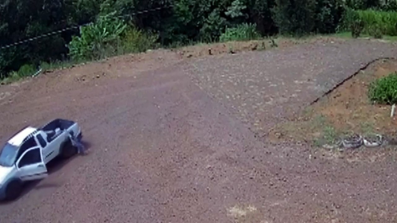 Crianças soltam freio de mão e carro cai em barranco no PR; veja vídeo