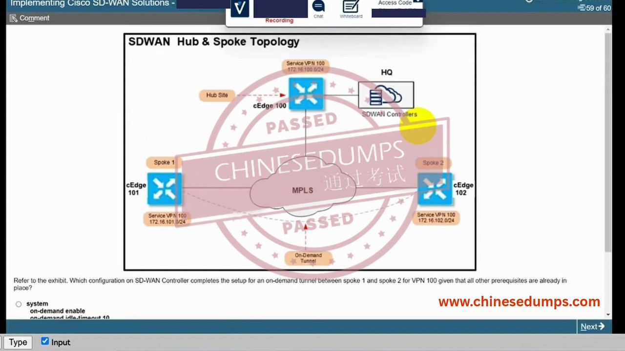 Implementing Cisco SD-WAN Solutions 300-415 ENSDWAN