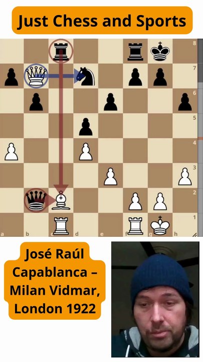 Capablanca vence a Vidmar con un ataque a la descubierta (1922)