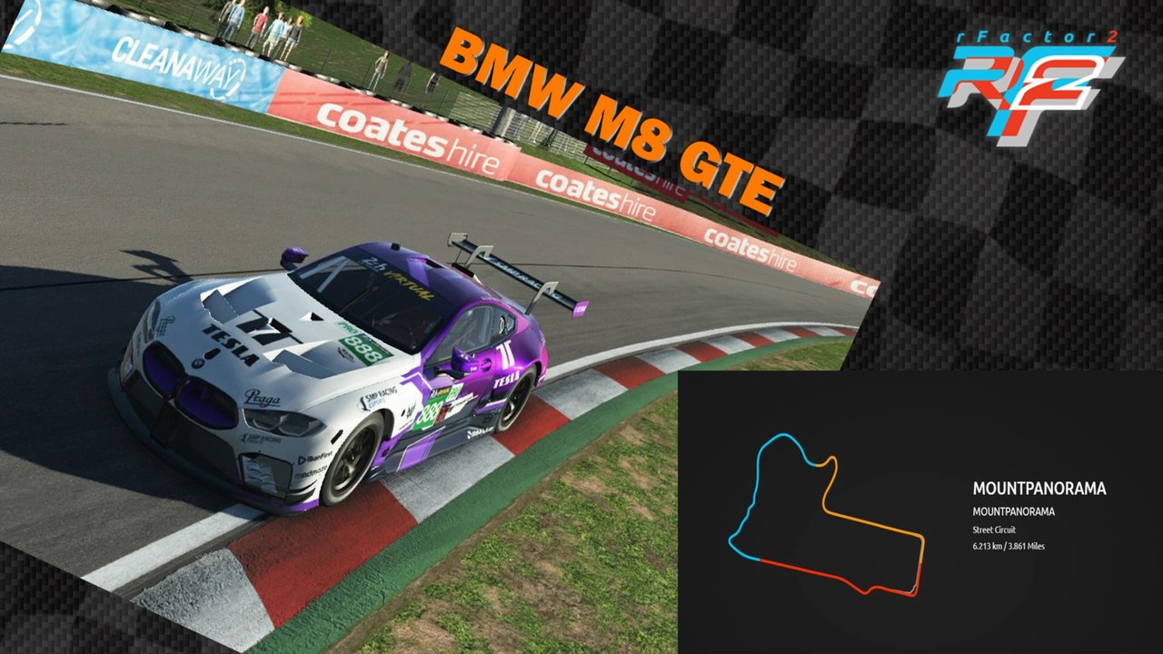Tour de piste au Mount Panorama (Bathurst) en BMW M8 GTE sur Rfactor 2