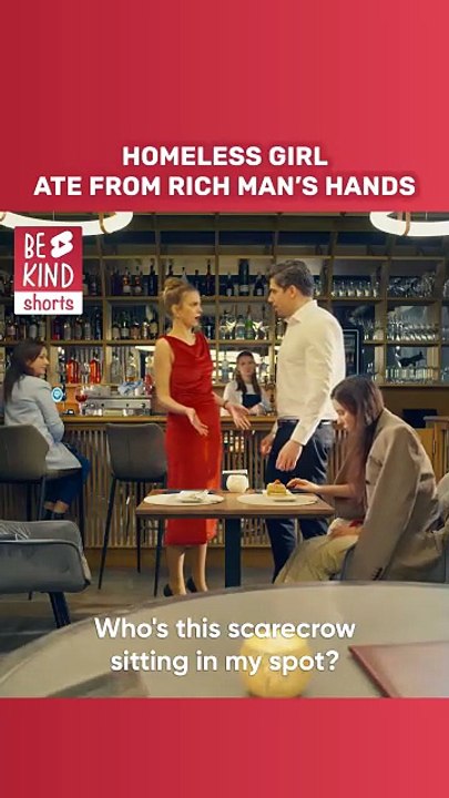 Homeless girl ate from rich man’s hands