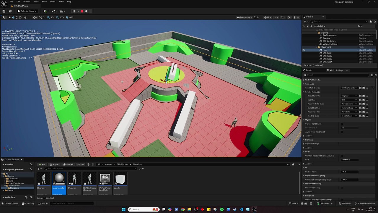 Unreal engine a.i. dynamic navigation