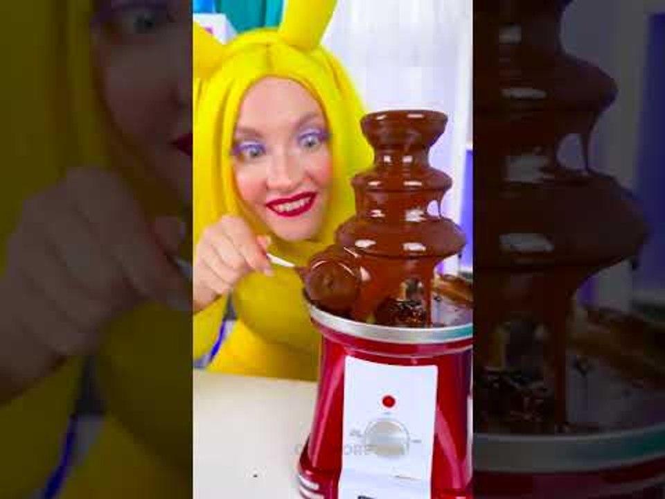 From Fruit to Fries: The Chocolate Fountain Challenge! 😂