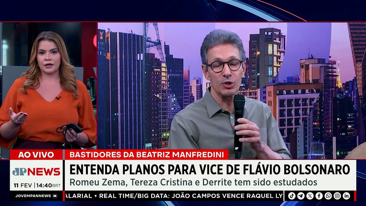 Zema, Derrite e Tereza são cotados para vaga de vice de Flávio Bolsonaro | TEMPO REAL