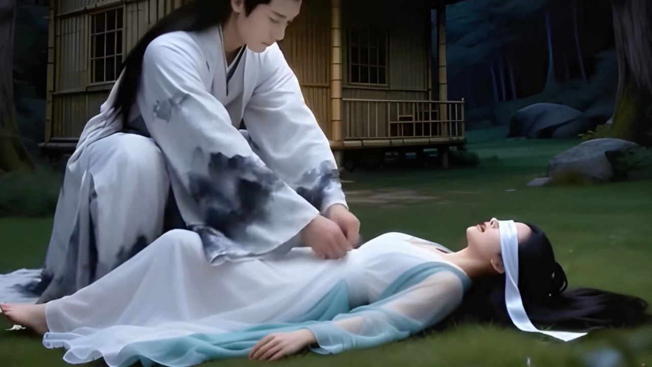 Xiaolongnv was blindfolded and kissed on the cheek by Zhen Zhibing 小龍女被人蒙住了眼睛並將對方誤認為楊過 The Legend of Condor Heroes 神鵰俠侶 Xiao Longnv locked in the acupoint alone in the flowers 甄志丙