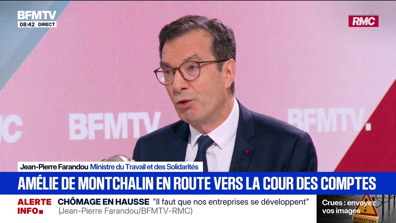 Amélie de Montchalin nommée à la Cour des comptes: "C'est une femme courageuse, compétente", affirme Jean-Pierre Farandou, ministre du Travail