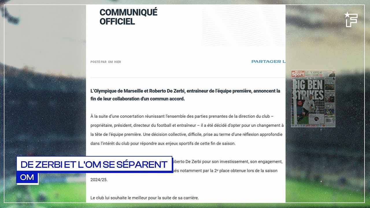 Les raisons du départ de Roberto De Zerbi, la g...
