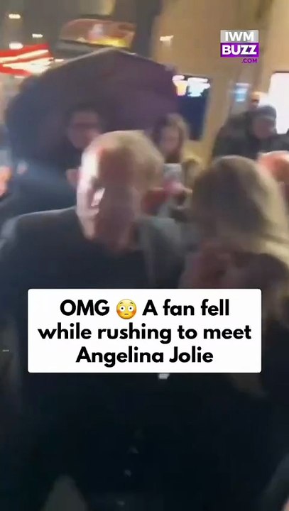 OMG 😳 A fan fell while rushing to meet Angelina Jolie during her Paris visit