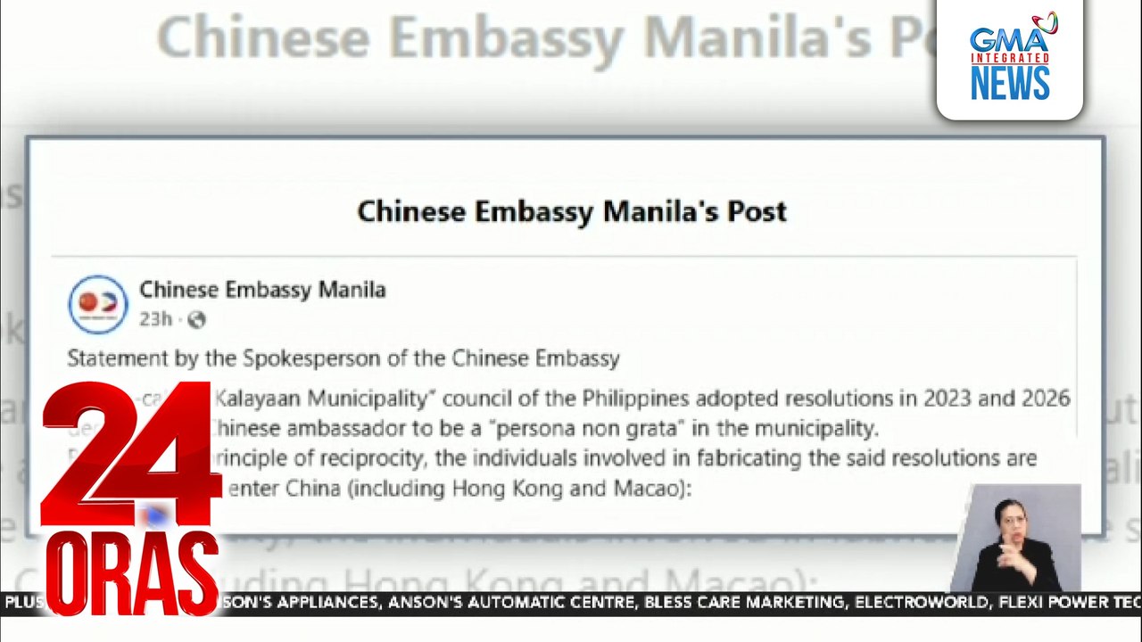 16 Kalayaan LGU officials na nagdeklarang persona non grata sa Chinese ambassador, bawal na sa mainland China, Hong Kong at Macau | 24 Oras