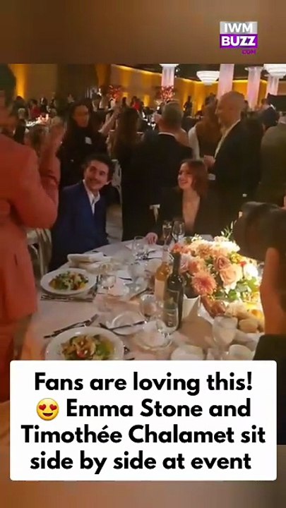 Fans are loving this! 😍 Emma Stone and Timothée Chalamet sit side by side at the Oscars 2026 nominees luncheon