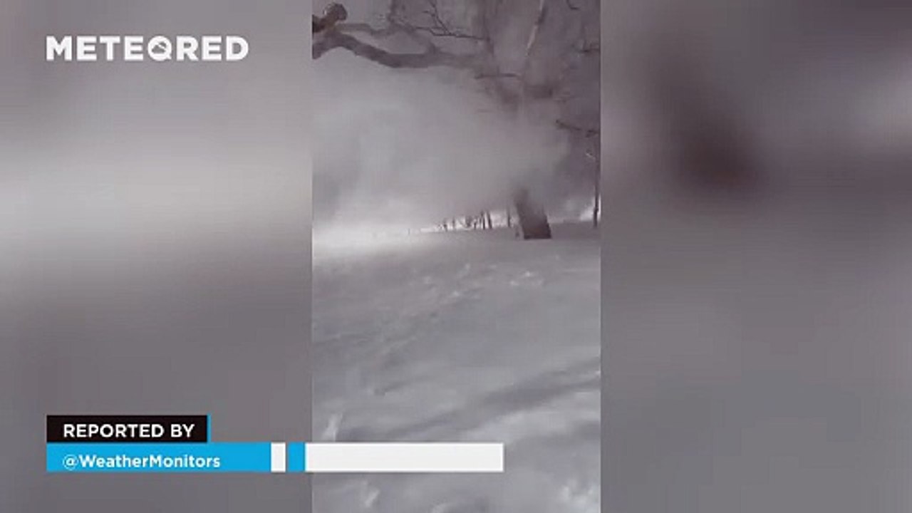 A surprising snow whirl for skiers in Hakuba Valley, Japan