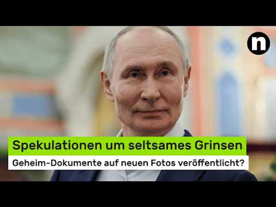 Wladimir Putin: Spekulation um seltsames Grinsen - Geheim-Dokumente auf neuen Fotos veröffentlicht?