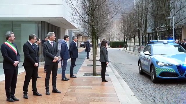 L'arrivo del presidente della Repubblica Sergio Mattarella a Trento