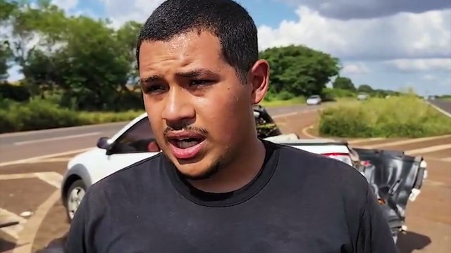 Motorista conta detalhes do acidente que deixou uma mulher ferida na BR-163, em Cascavel