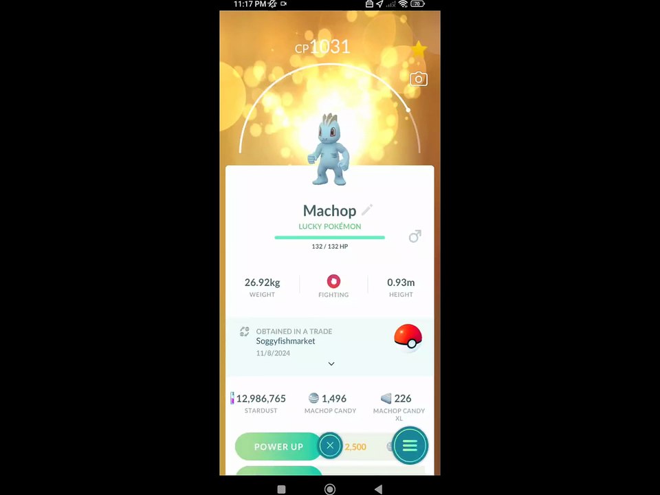 Pokémon GO-Evolving Lucky Machop