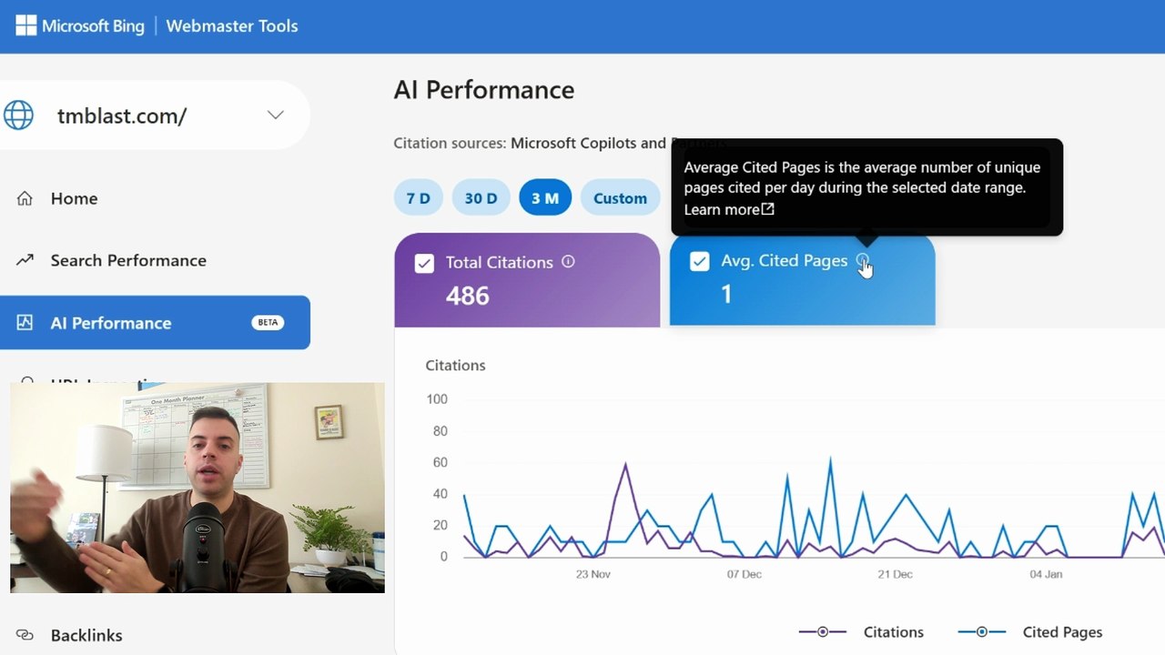 AI Performance in Microsoft Bing Webmaster Tools