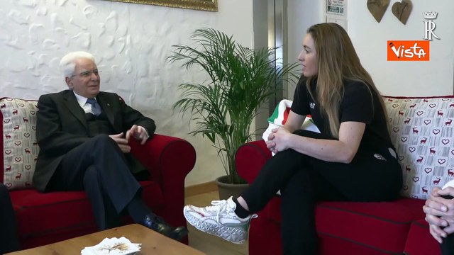 Milano Cortina, il Presidente Mattarella incontra la sciatrice Sofia Goggia