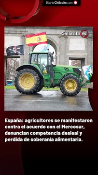 España: agricultores se manifestaron contra el acuerdo con el Mercosur, denuncian competencia desleal y perdida de soberanía alimentaria.