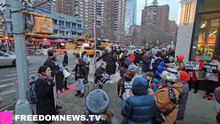 Anti-ICE protesters gathered outside a Target store in New York City