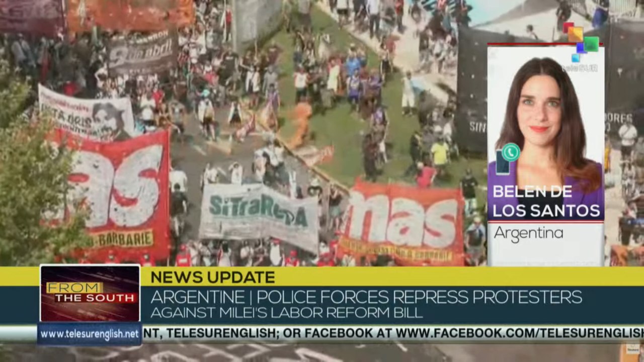 Argentina | Police forces repress protesters against Milei's Labor Reform Bill