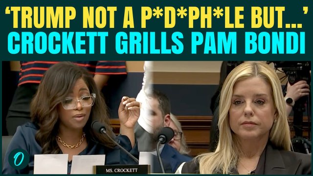‘Trump Not A P*d*ph*le..’ Jasmine Crockett SKEWERS Pam Bondi Over R*ping Underage Girls With Epstein